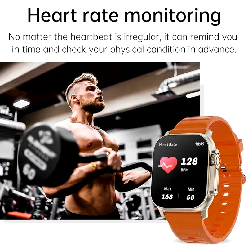 LAXASFIT T900 Ultra Smartwatch with Bluetooth Calling, Message Alerts, Heart Rate Monitoring, and Sports Features for Android and iOS - Unisex Design